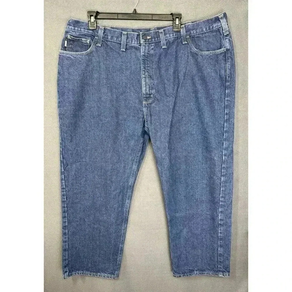 Carhartt Jeans Men 48x30 Blue FR Flame Resistant Relaxed Straight Leg FRB004 MDS - Picture 2 of 8